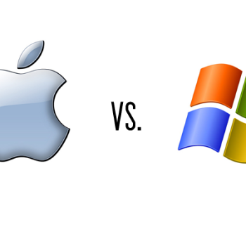 Logotipo de Apple contra Windows.